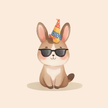 An animated birthday card with animals.