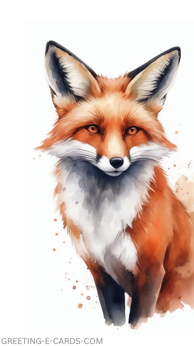 Charming Watercolor Fox