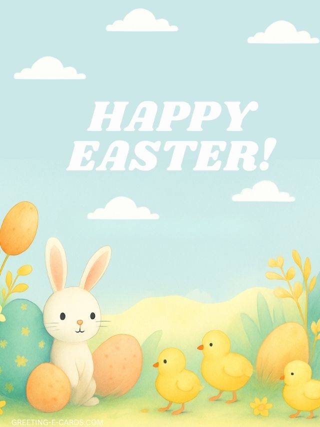 Cute Easter Bunny Phone Wallpaper - Free E-card no sign up