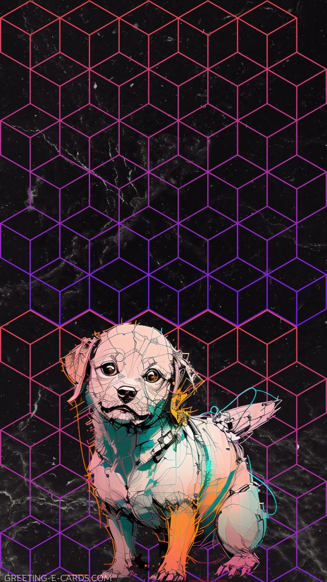 Cyberpunk Puppy Phone Wallpaper