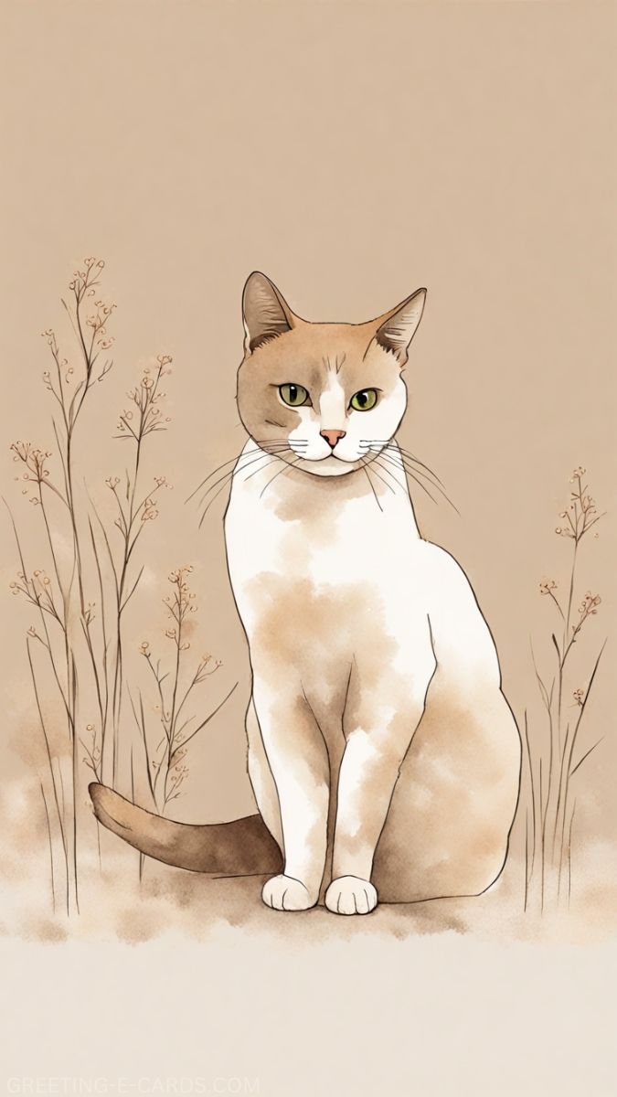Elegant Cat Phone Wallpaper