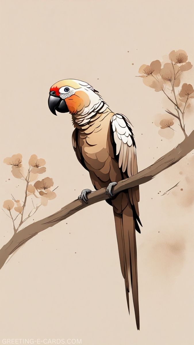 Elegant Parrot Phone Wallpaper