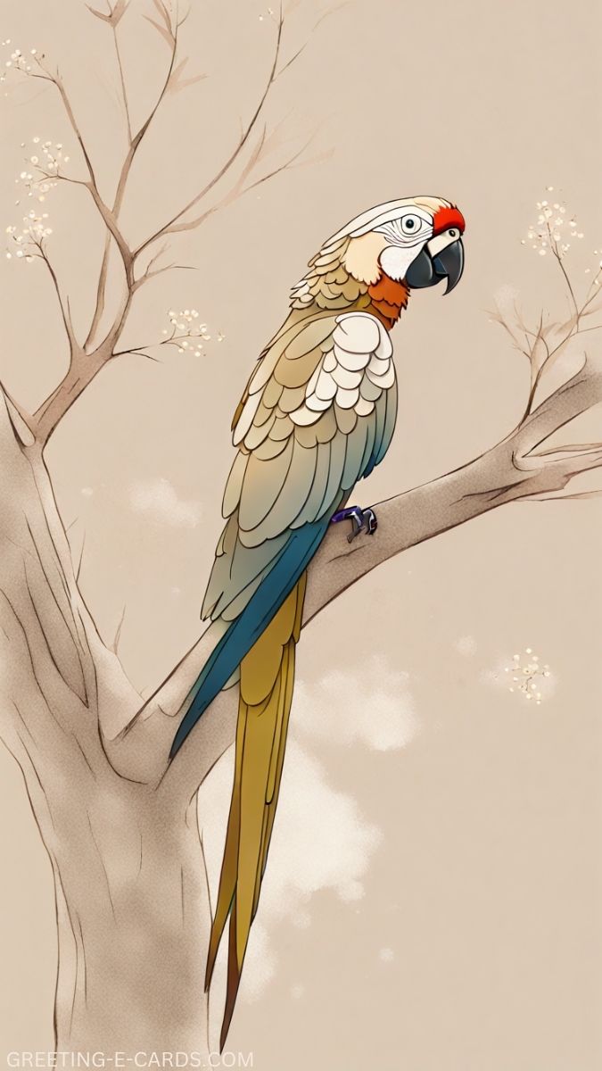 Elegant Parrot Phone Wallpaper