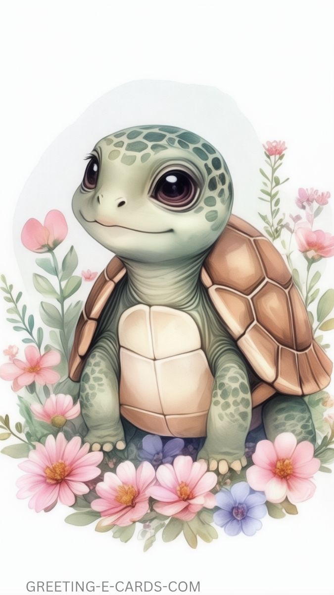 Little Turtle Garden iPhone Wallpaper