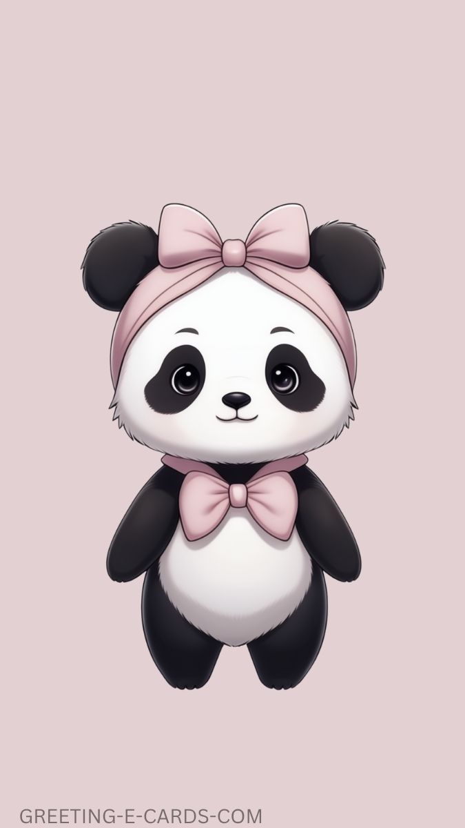 Sweet Panda Pink Mobile Wallpaper