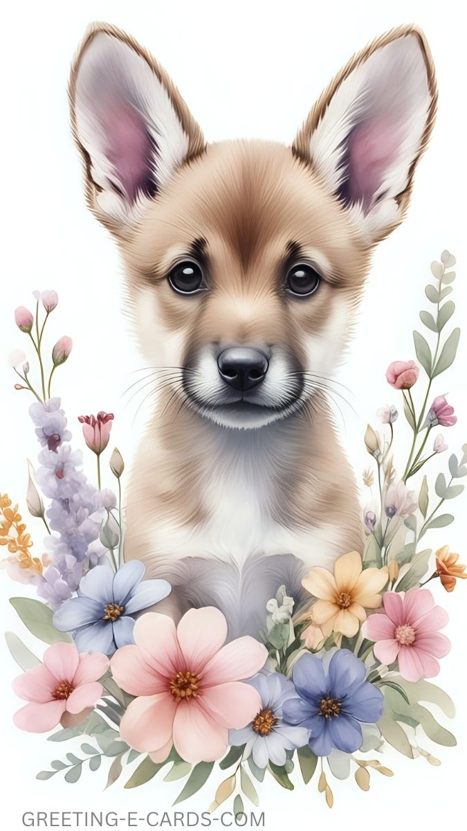 Sweet Puppy Bloom Lockscreen