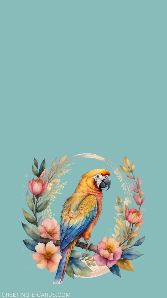 Tropical Parrot Phone Wallpaper
