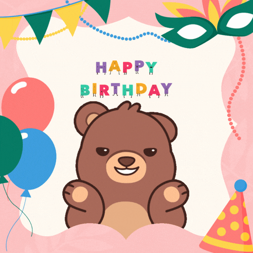 Cute Bear Birthday Animated GIF - Free Animated GIF no sign up
