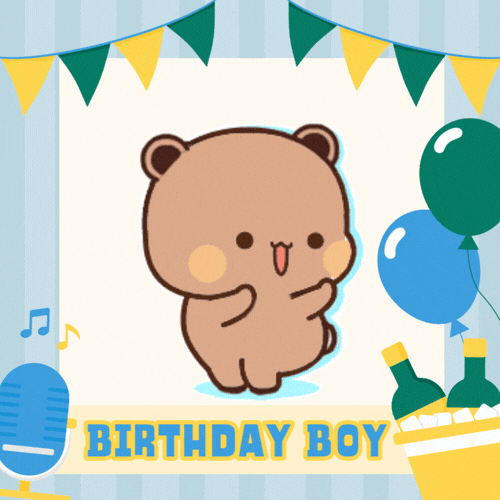 Cute Birthday Boy Bear Animated GIF - Free Animated GIF no sign up