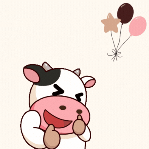 Cute Cow Happy Birthday Animated GIF - Free Animated GIF no sign up