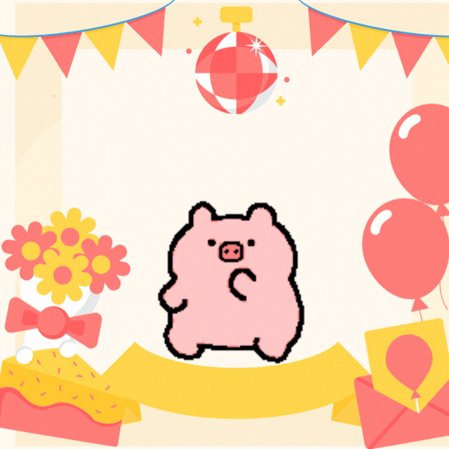 Cute Pig Happy Birthday GIF - Free Animated GIF no sign up