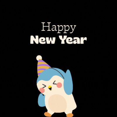 Cute Penguin New Year\'s Day Gif-Card