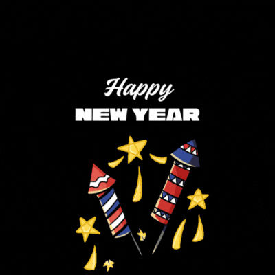 Happy New Year Gif-Card 2026 with Fireworks