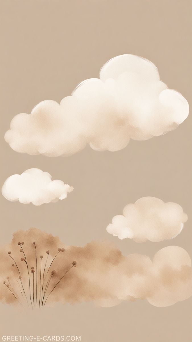 Beige Aesthetic Cloud Phone Wallpaper