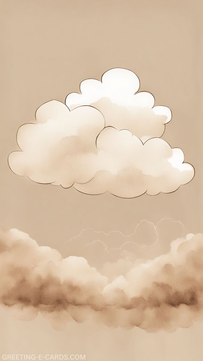 Beige Clouds Phone Wallpaper