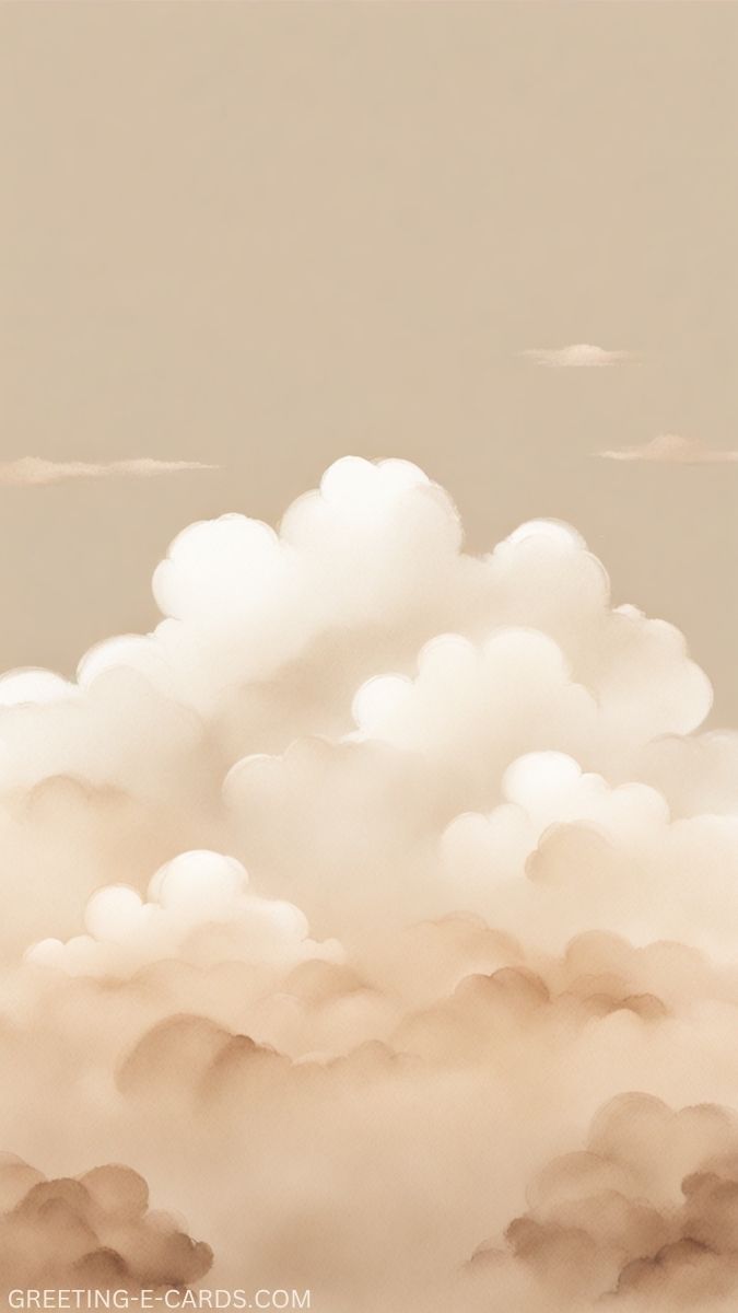 Beige Clouds Phone Wallpaper