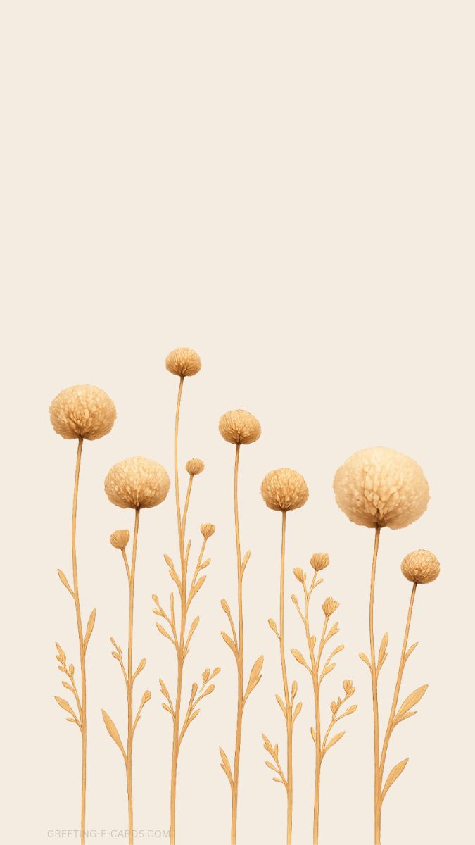 Beige Floral Aesthetic Phone Wallpaper