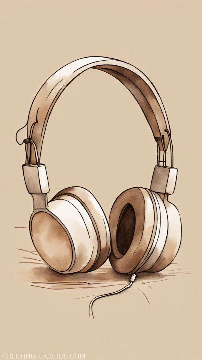 Beige Headphones Phone Wallpaper