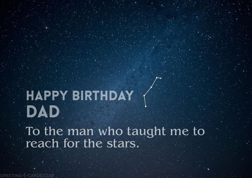 Happy Birthday Dad Starry Night E-Card - Free E-card no sign up