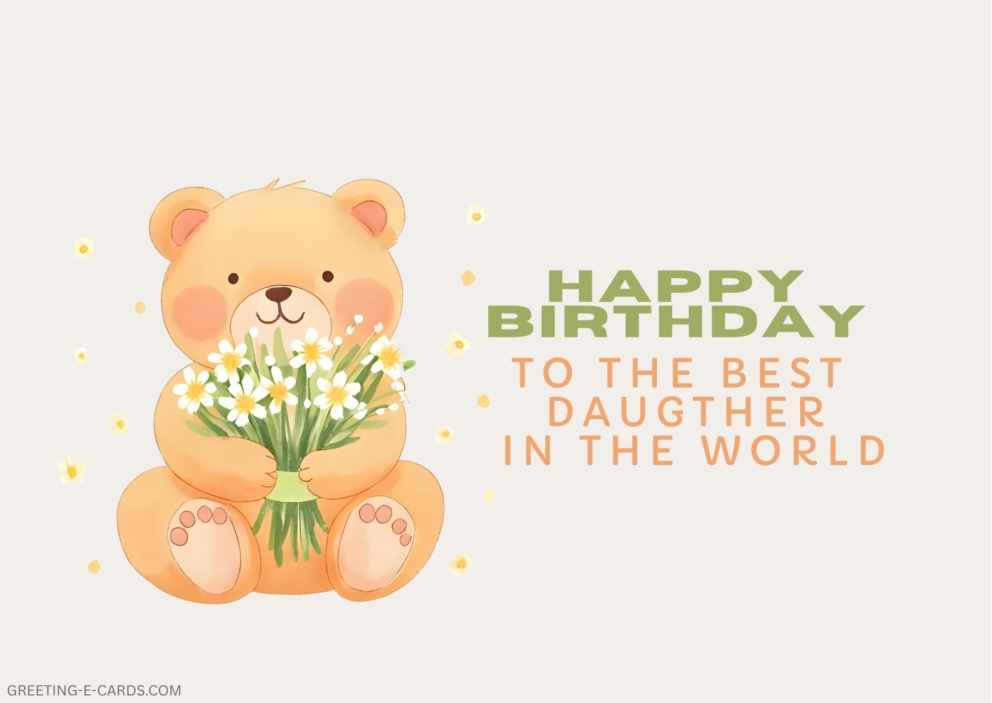 Cute Teddy Bear Birthday E-Card for Daughter - Free E-card no sign up