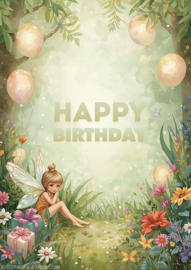 Fairy Birthday Card for Girls - Free E-card no sign up