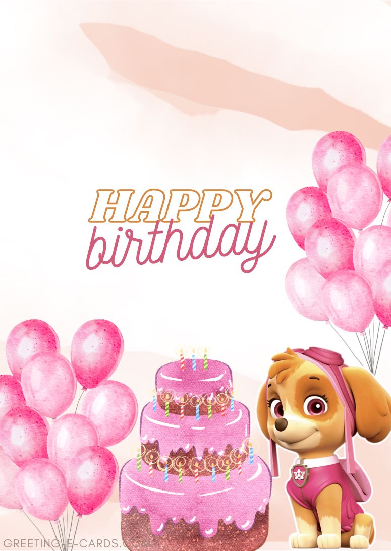 Paw Patrol Skyes Birthday E-Card
