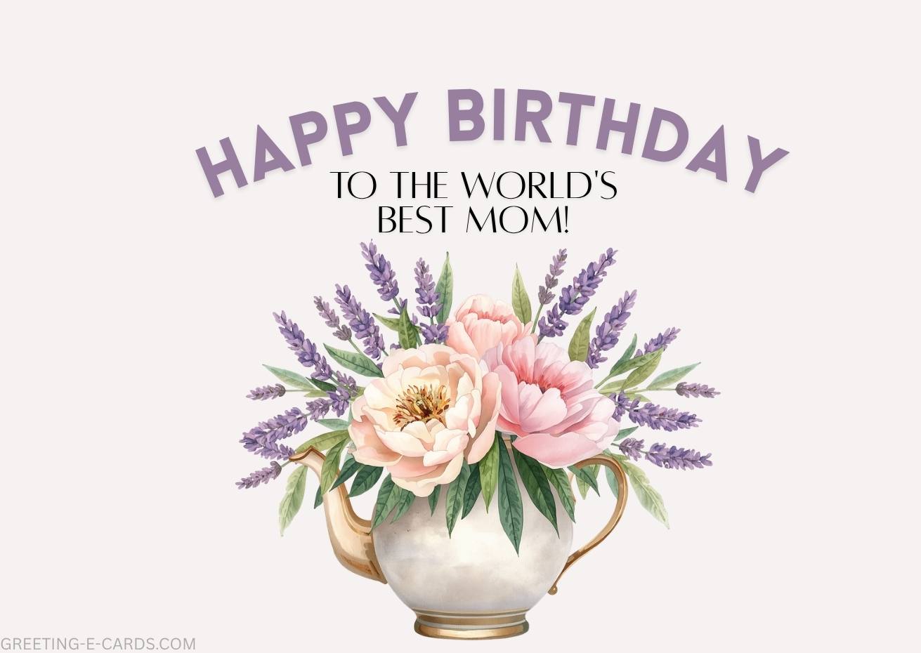 Happy Birthday E-Card for Mom with Flowers - Free E-card no sign up