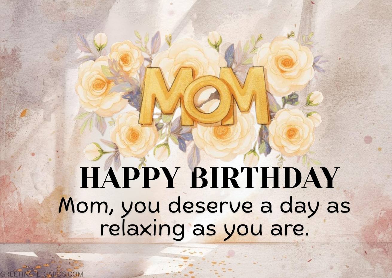 Happy Birthday Mom Floral E-Card - Free E-card no sign up