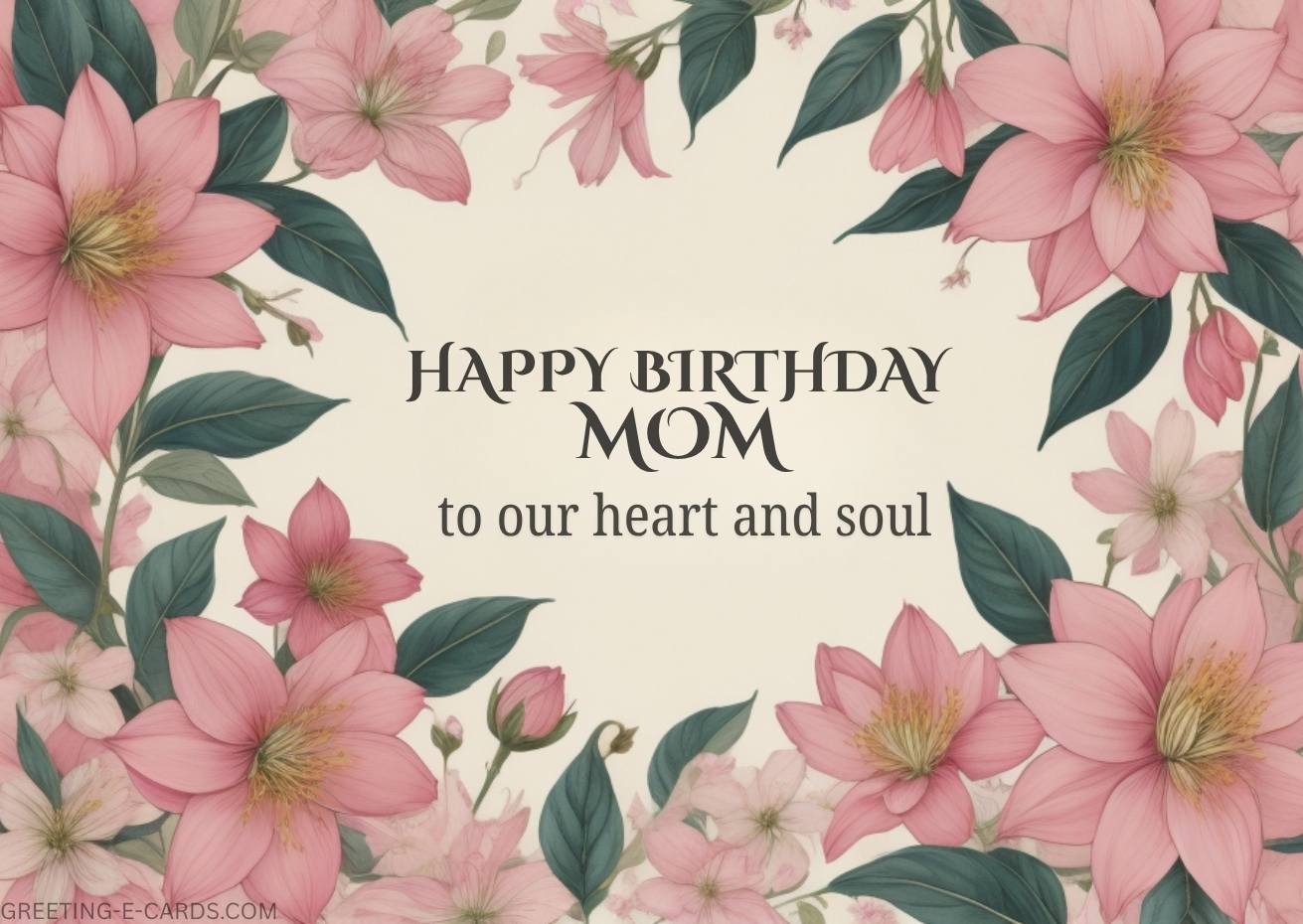 Happy Birthday Mom Flower E-Card - Free E-card no sign up