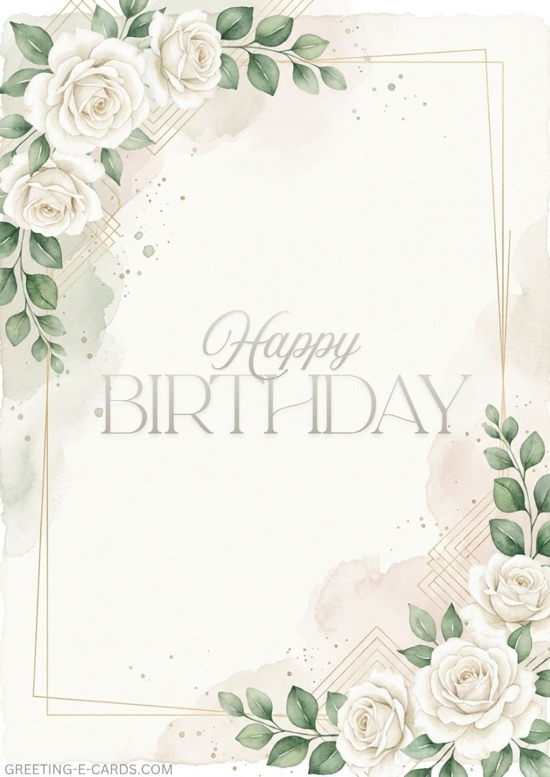 Birthday Card with Flowers E-Card - Free E-card no sign up