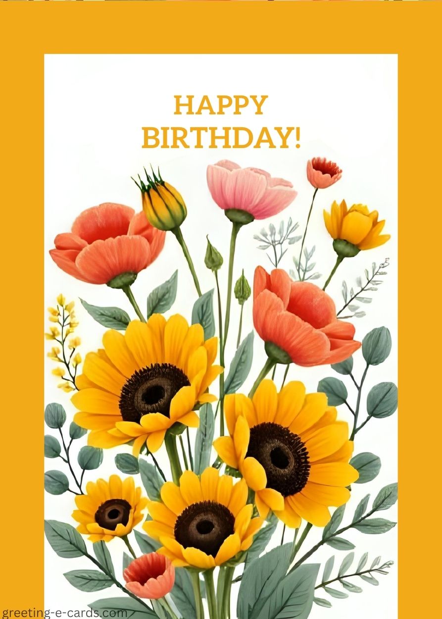 Floral Birthday E-Card