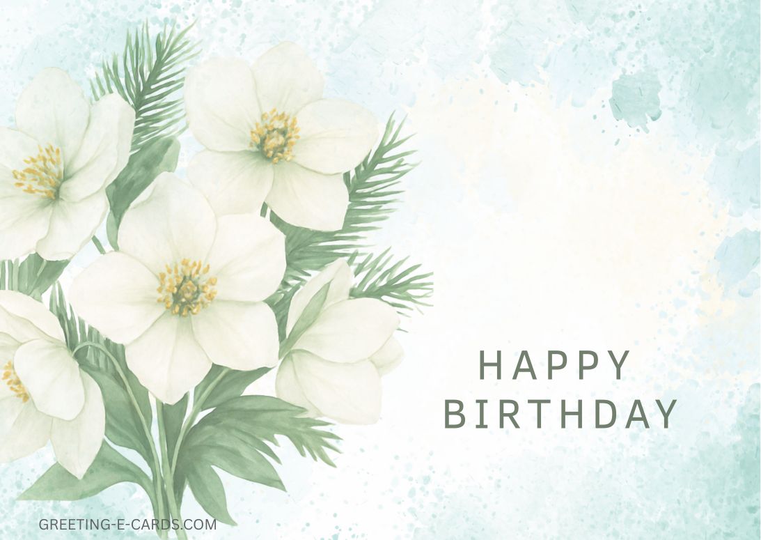 Floral Christmas Birthday E-Card with Wishes