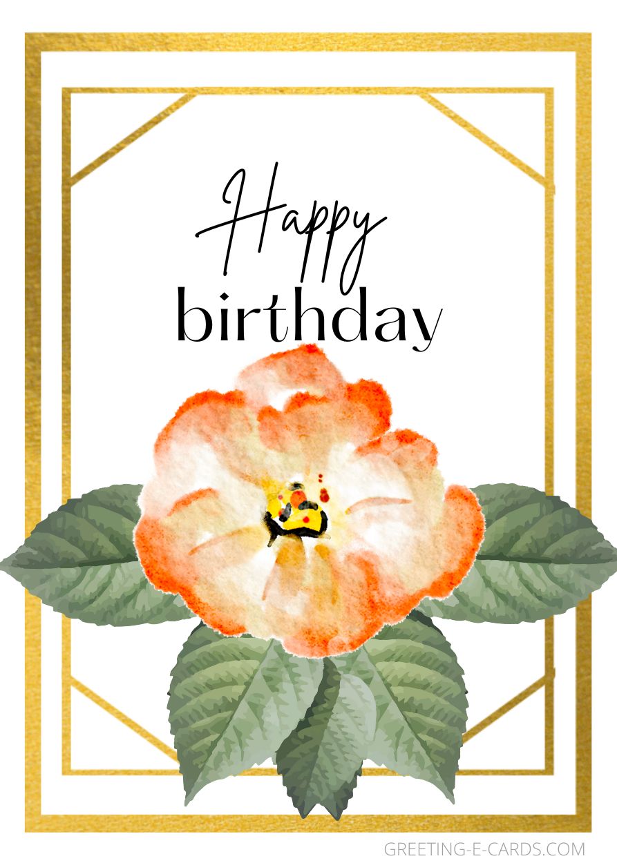 Floral Happy Birthday E-Card