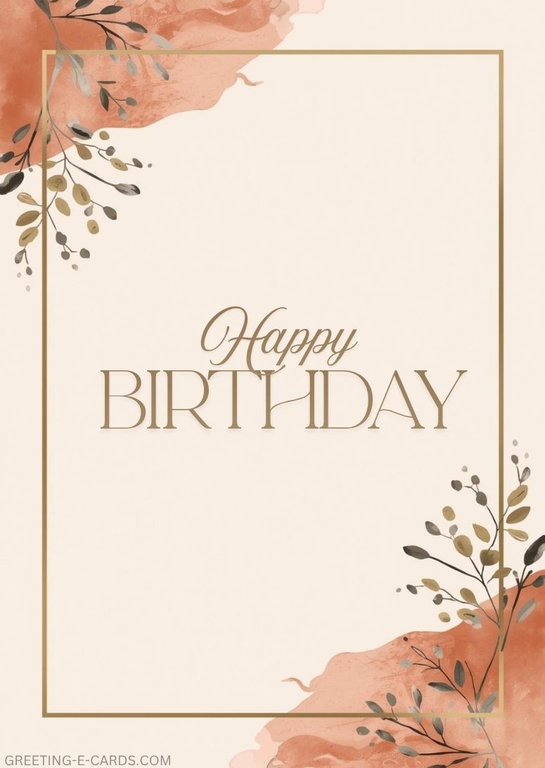 Floral Happy Birthday E-Card - Free E-card no sign up