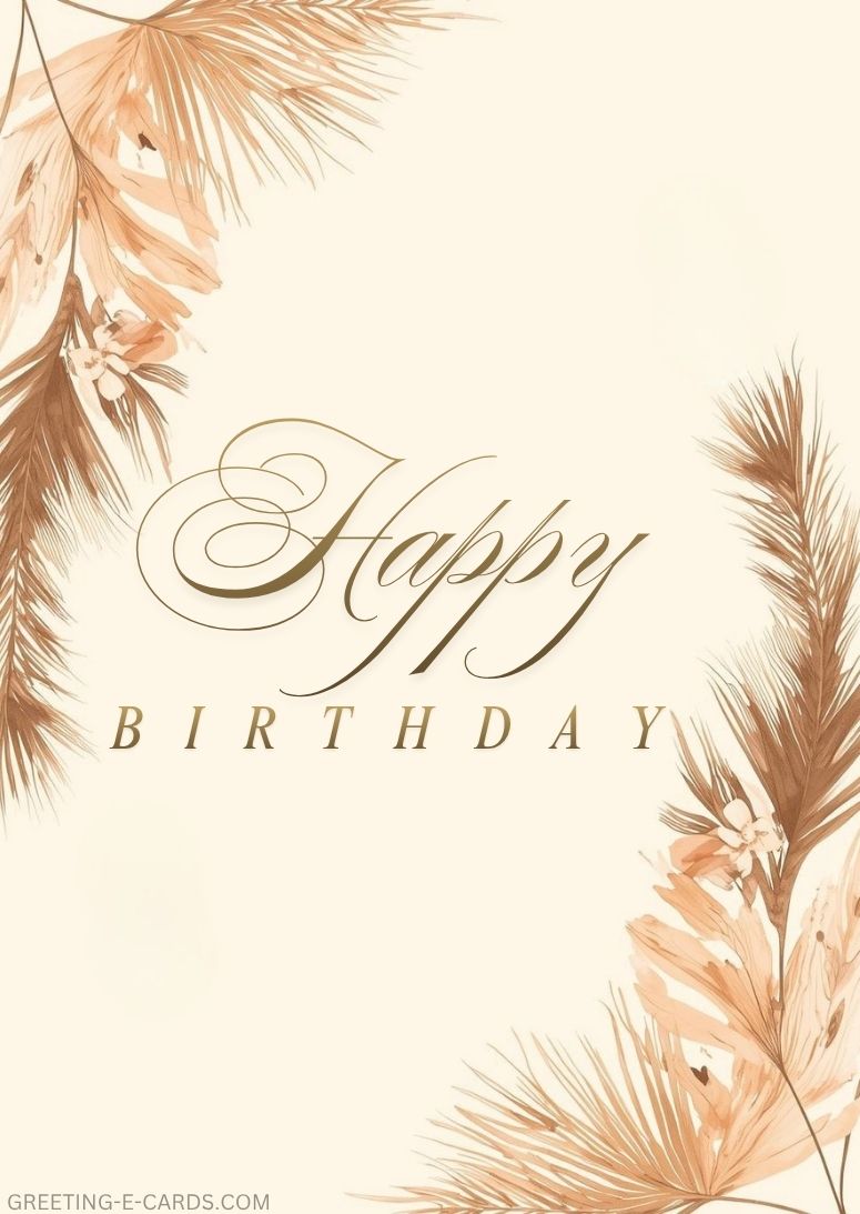 Floral Happy Birthday E-Card - Free E-card no sign up