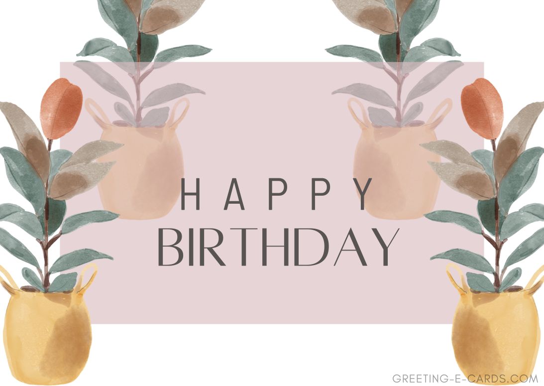 Happy Birthday Botanical E-Card