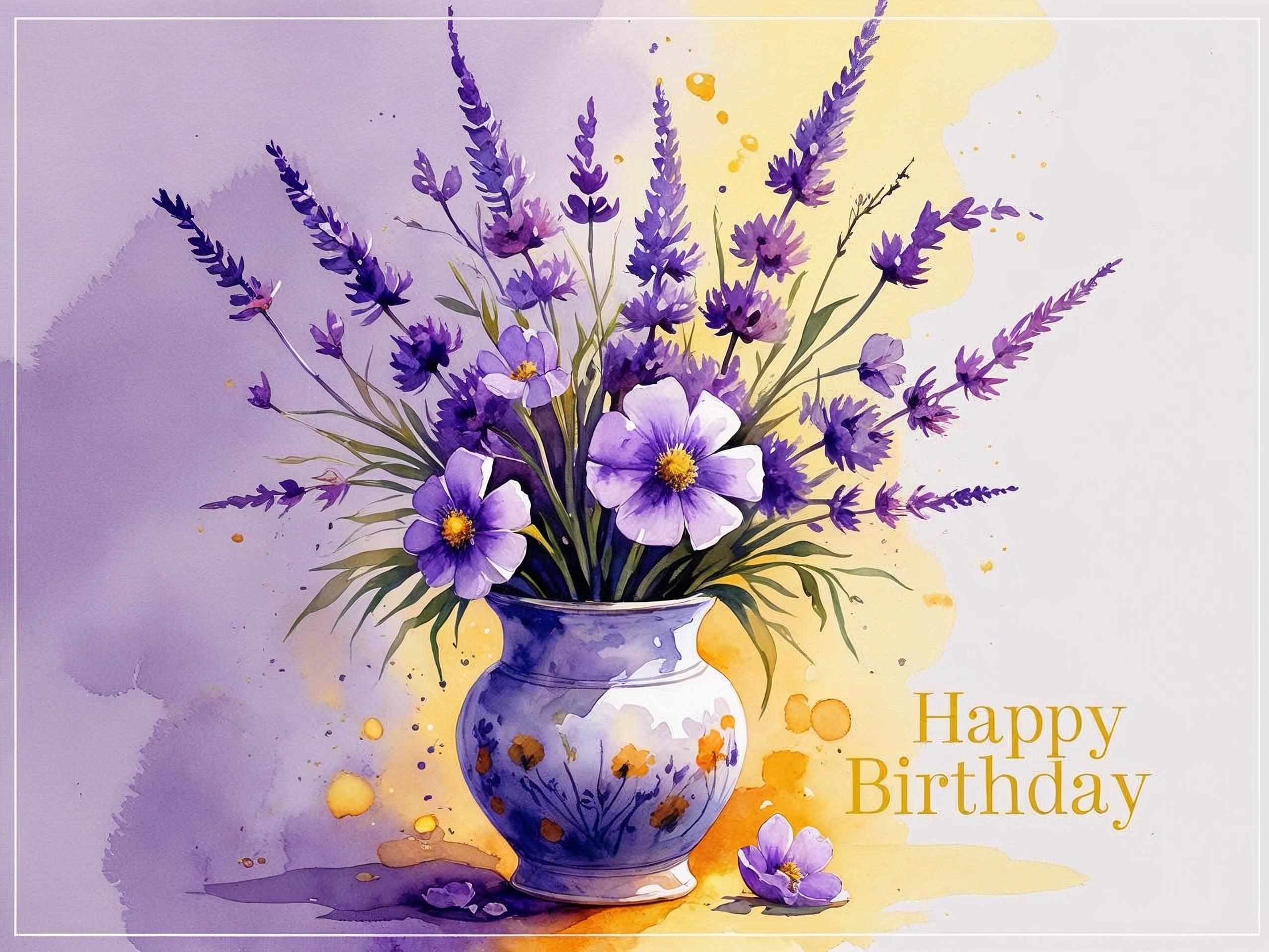 Lavender Birthday Wishes E-Card