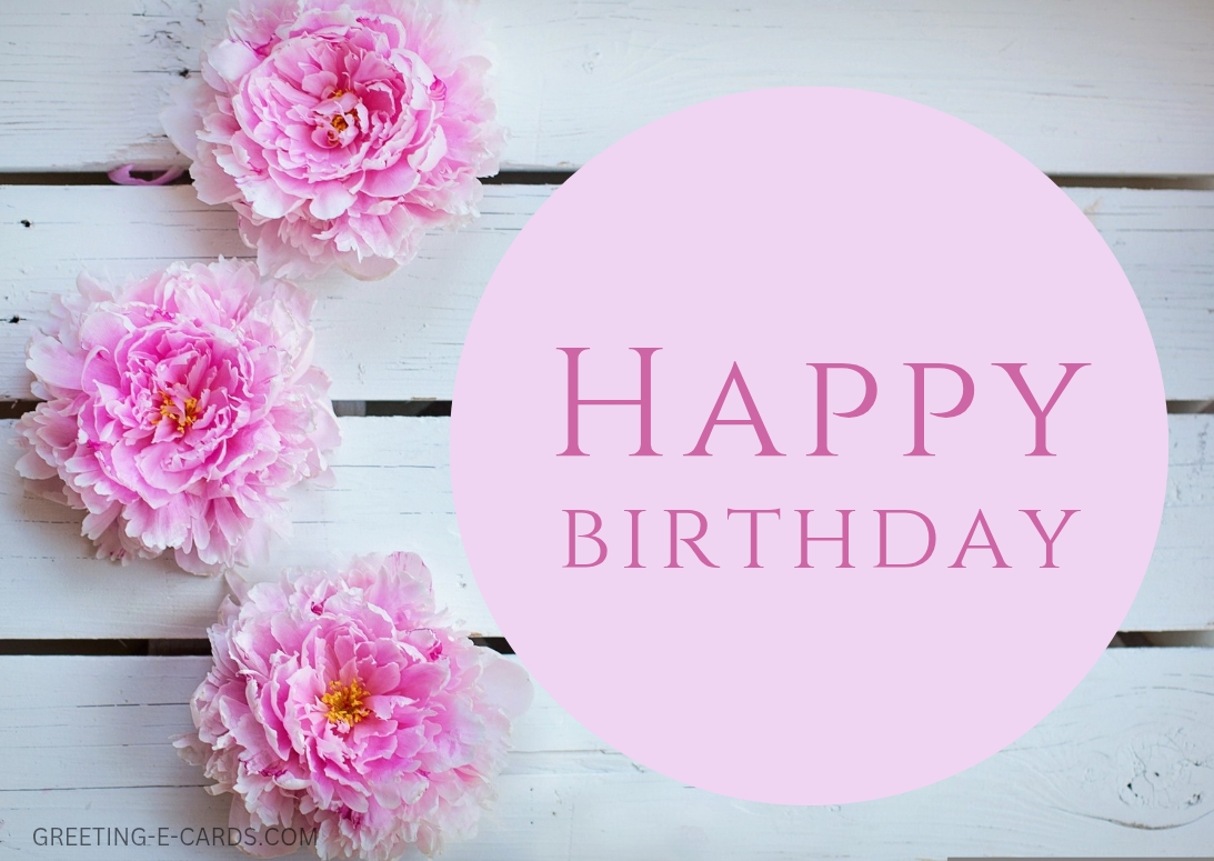 Pink Peony Birthday Wishes