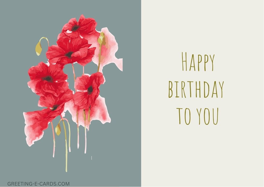 Poppy Birthday E-Card
