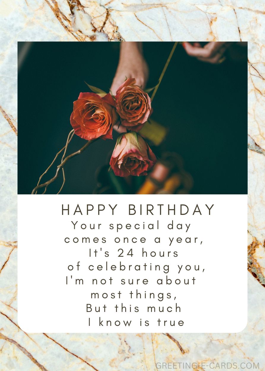 Birthday Roses E-Card