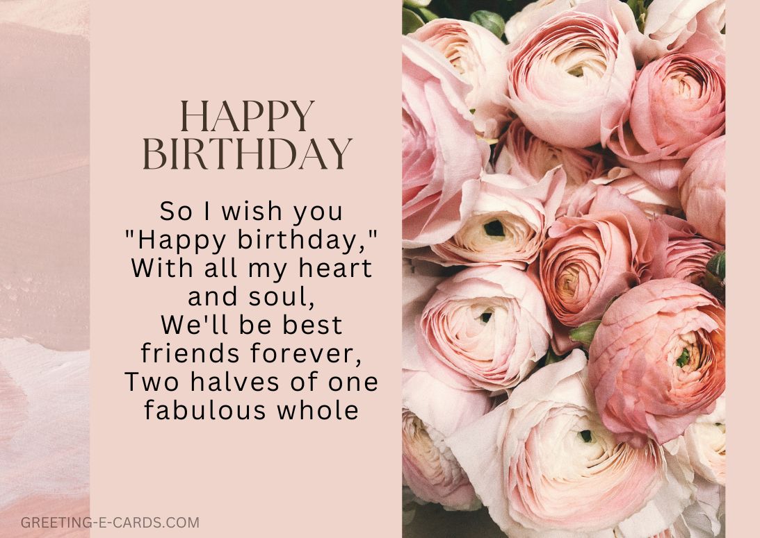 Birthday Wishes with Flowers E-Card
