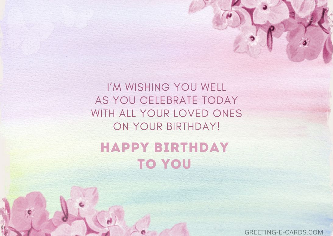 Birthday Wishes with Flowers E-Card