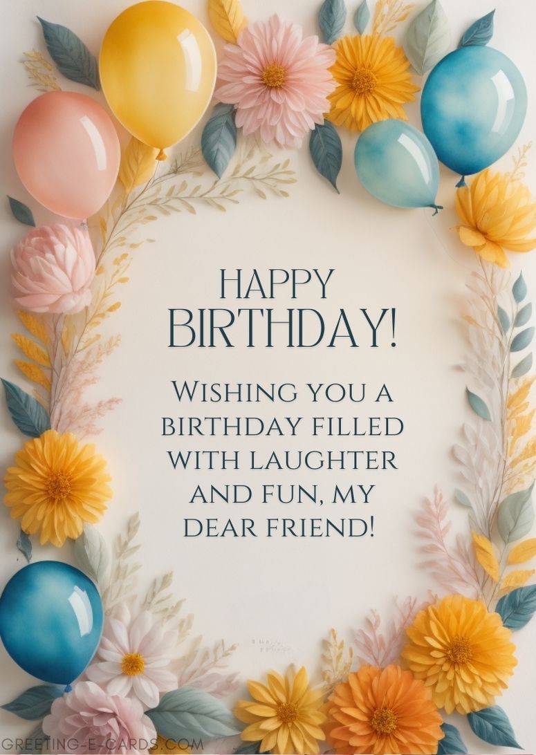 Birthday Wishes with Flowers E-Card