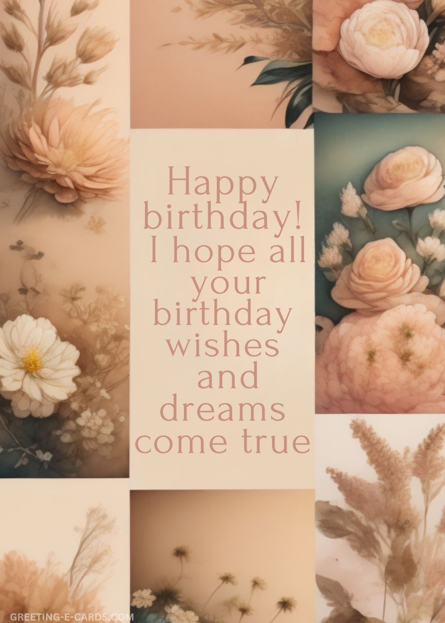 Floral Birthday Wishes E-Card