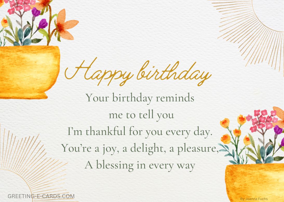 Floral Birthday Wishes E-Card