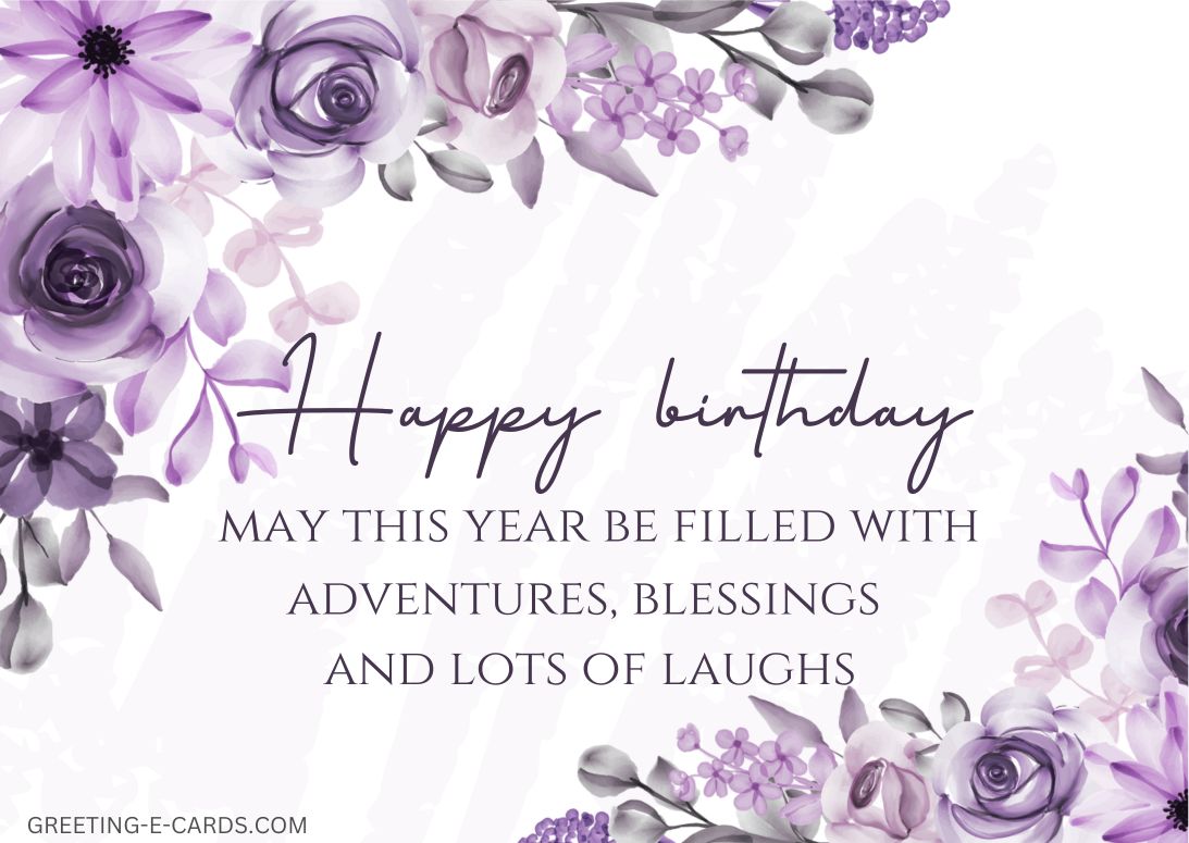 Purple Petal Birthday Wishes