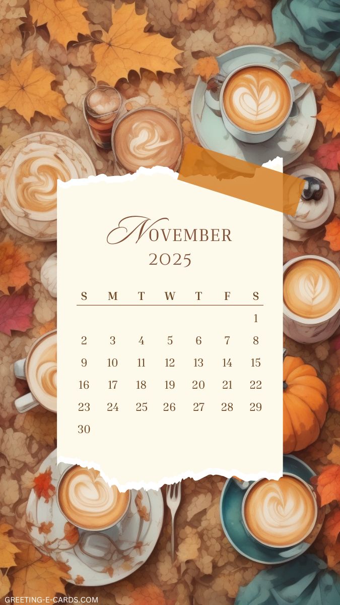 November Calendar Phone Wallpaper