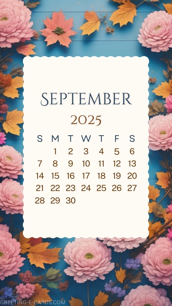 September 2025 Floral Phone Wallpaper
