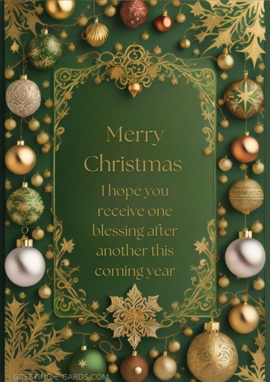 Elegant Christmas Ornament E-Card
