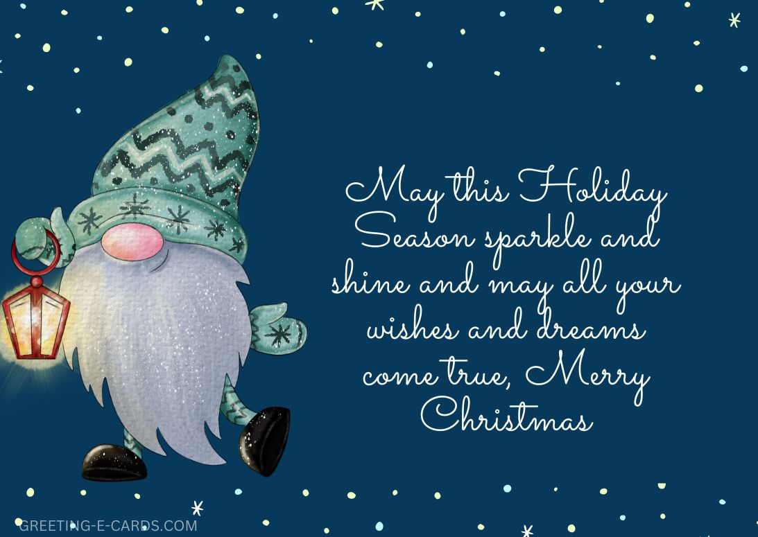 Gnome's Merry Christmas Wishes E-Card
